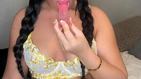 Slutty British Girlfriend's Horny Webcam Solo Squirts Wildly