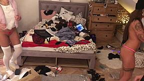 Horny Teens Party with PUSSY Wedgie Thongs and Boob Pasties Try-On!