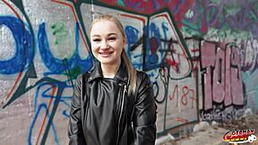 German scout picks up tiny shy Dasha Dark casting fuck