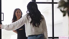 hey babe finger my hairy pussy while i lick yours 69 style 😘👅 petite lesbian fun