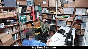 😢 habitual asian thief caught shoplifting gets fucked by staff!! 🔥