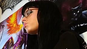 asmr goth hungarian teen kisses with glasses fetish 😘🖤