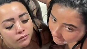 Two Sluts Suck Massive Cock