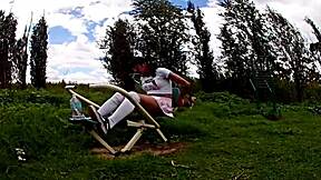 biker shemale flashes panties on bike ride before outdoor cumshot 😈🍑💦