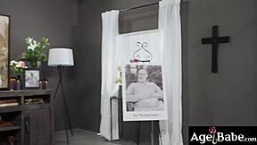 grieving redhead granny ruby lynne jumps funeral guy jayden marcos for quick monster cock fuck