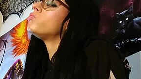 asmr goth hungarian teen kisses with glasses fetish 😘🖤