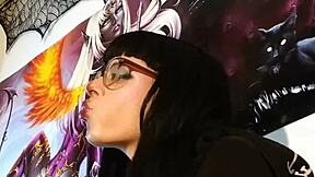 asmr goth hungarian teen kisses with glasses fetish 😘🖤