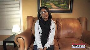 Nerdy Brunette Sylvia Masturbates Then Blows and Rides Big Cock Interracially