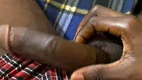 College teen strokes massive oiled black cock hard