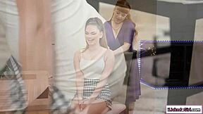 stepteen fingers busty stepmom s wet pussy till she moans loud 😏👅💦