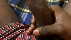 College teen strokes massive oiled black cock hard