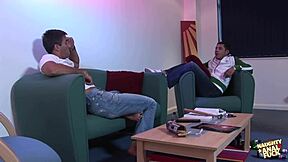 This super sexy girl scout with amazing big natural tits gets double penetrated by two guys