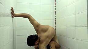 incredible real couple sex in steamy shower