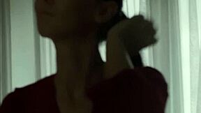 Latvian teen Simone slips off robe for steamy bath time