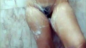 hot indian babe fingers shaved pussy in bathroom dirty hindi talk