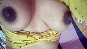 juicy latina milf with huge natural tits fingers her big gaping pussy on bed till she squirts.