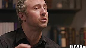 Horny babe takes big cock in rough threesome pounding