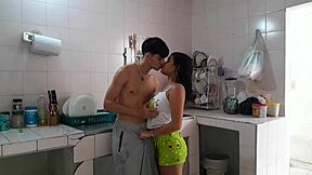 colombian teen spreads legs for tenant's cock in her vagina