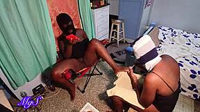 matured lesbians tease each other in lingerie voyeur style