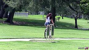 Redhead savannah fox picked up, seduced into first hardcore casting fuck