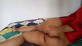 latina teen masturbates pussy watching friend's bro hard cock