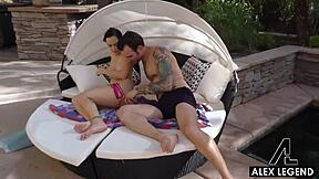 Sexy Brunette Alana Cruise Fucked Poolside By Alex Legend