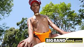 BIG ASSED EBONY CHANEL HEART OILED COWGIRL RIDE!