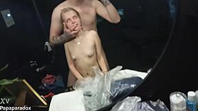 18yo skinny student first mall fuck creampie