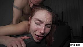 two monster cocks wrecked her tight pussy completely