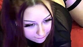 Cute Brunette Face Looks Adorable Beside Massive Monster Cock