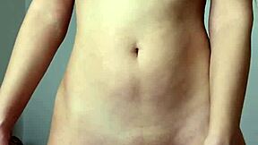 moaning petite teen maiskii masturbates with dildo to intense orgasm