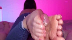 homemade reverse footjob cum on feet pov chat with petite white girl