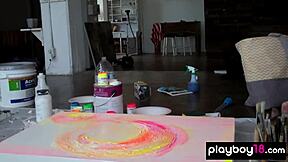 rachel harris petite blonde bares huge natural boobs