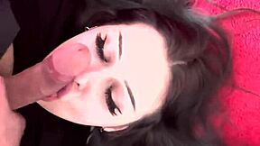 Cute Brunette Face Looks Adorable Beside Massive Monster Cock