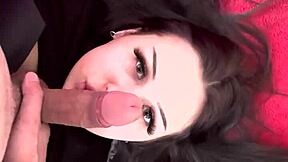 Cute Brunette Face Looks Adorable Beside Massive Monster Cock