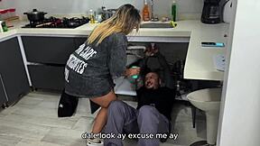 The plumber pounds juliana rose hard as her cuckold boyfriend calls during the fuck