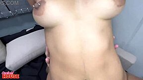 young wife dp with dildo in pussy and lover's cock in ass closeup 🔥🍑