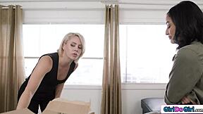 lesbian boss ponders strapon use in office setting