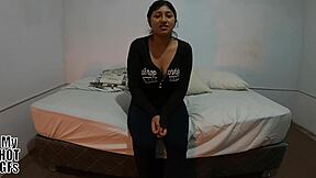 Petite Latina Kiomi Casting Blowjob Cowgirl Cum Swallow