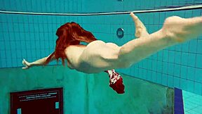 Hairy Brunette Teen Marketa Swims Underwater In Passionate Outdoor Pool Scene