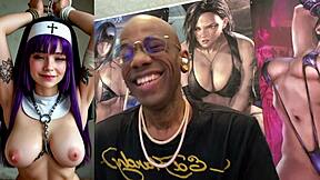 Cum-Drenched Slut Deepthroats Monster Cock on Train Chained Nun Rides Dildo