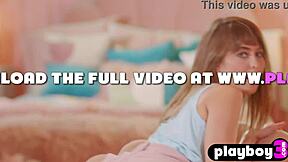 Petite Brunette Milf Riley Reid Poses in Lingerie Ripping Clothes Off