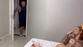 caught my redhead girlfriend with two ruivas in bed bisexual fun