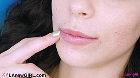 brunette model bares all in super close-up naked photoshoot interview