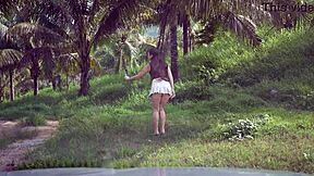 Risky Public Car Deepthroat Titjob Cumshot POV from Teasing Whore Stepsis