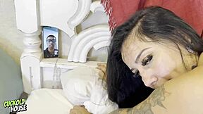 Husband watches chubby brazilian wife ride stranger's cock wildly