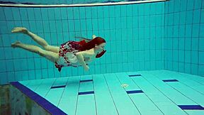 Hairy Brunette Teen Marketa Swims Underwater In Passionate Outdoor Pool Scene