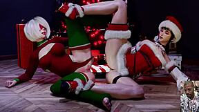 tight bald pussy eve n 2b double dildo anal fuckin xmas squirter slut gift... ohh yeahh!