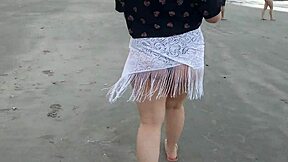 Pregnant Teen Seductively Teases Beach Crowds