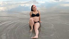 Pregnant Teen Seductively Teases Beach Crowds